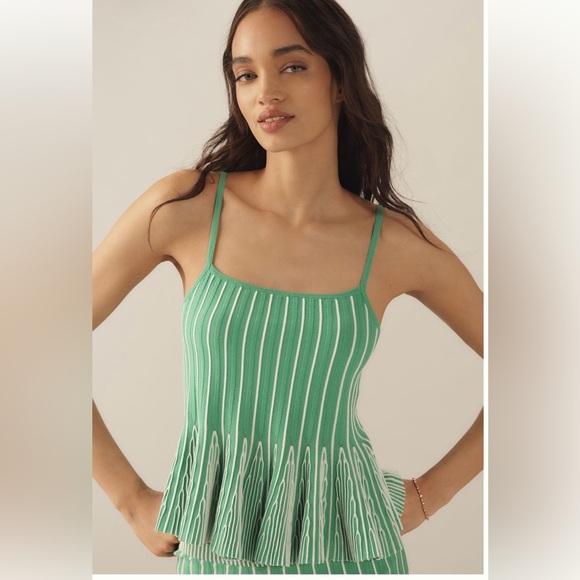 Maeve Tops - Maeve Ruffled Peplum Knit Tank